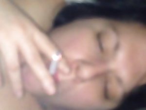 my girlie smokin' for me and cumming on her encounter