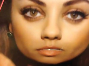 Cum in Mila Kunis face hole with cum chow and facial