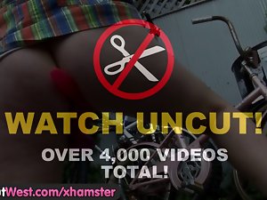 Ladies Beyond the sea West - Fleshly bicyclist toys her hairy cunt