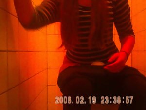 caught black haired growing her brassiere in toilets hidden spy sazz